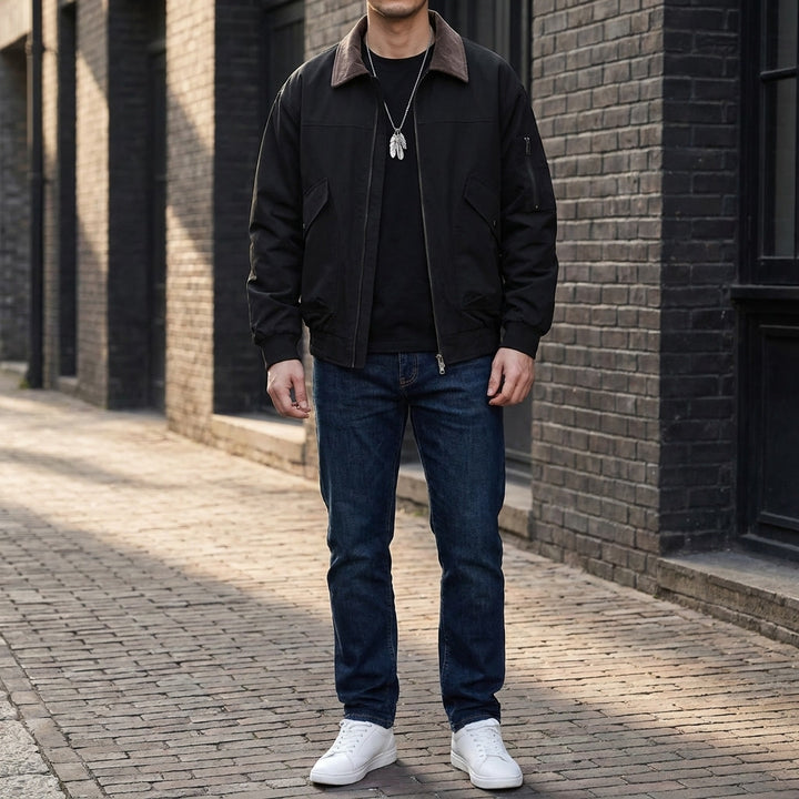 Orbetello Workwear Jacket — Black, lifestyle full outfit