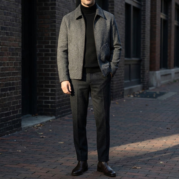 Bolzano Wool-Blend Jacket — Black, lifestyle full outfit