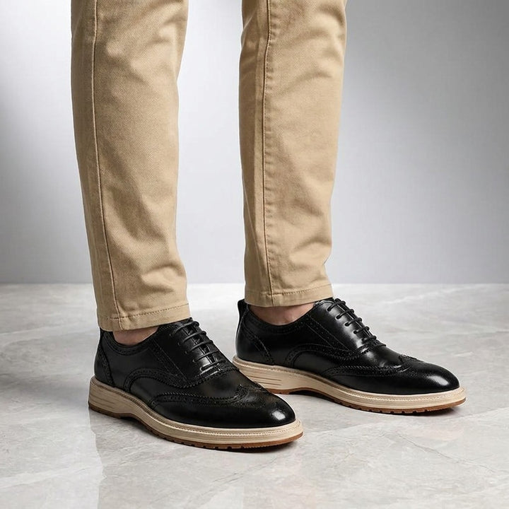 Brescia Brogue Sneakers — Black, STUDIO_MODELED