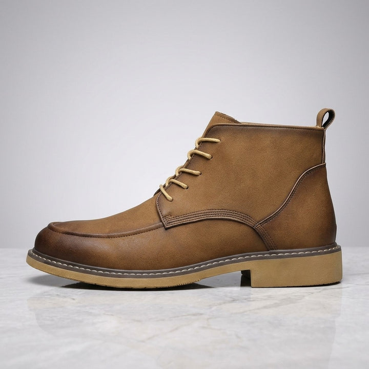 Belluno Leather Boots — Brown, side profile