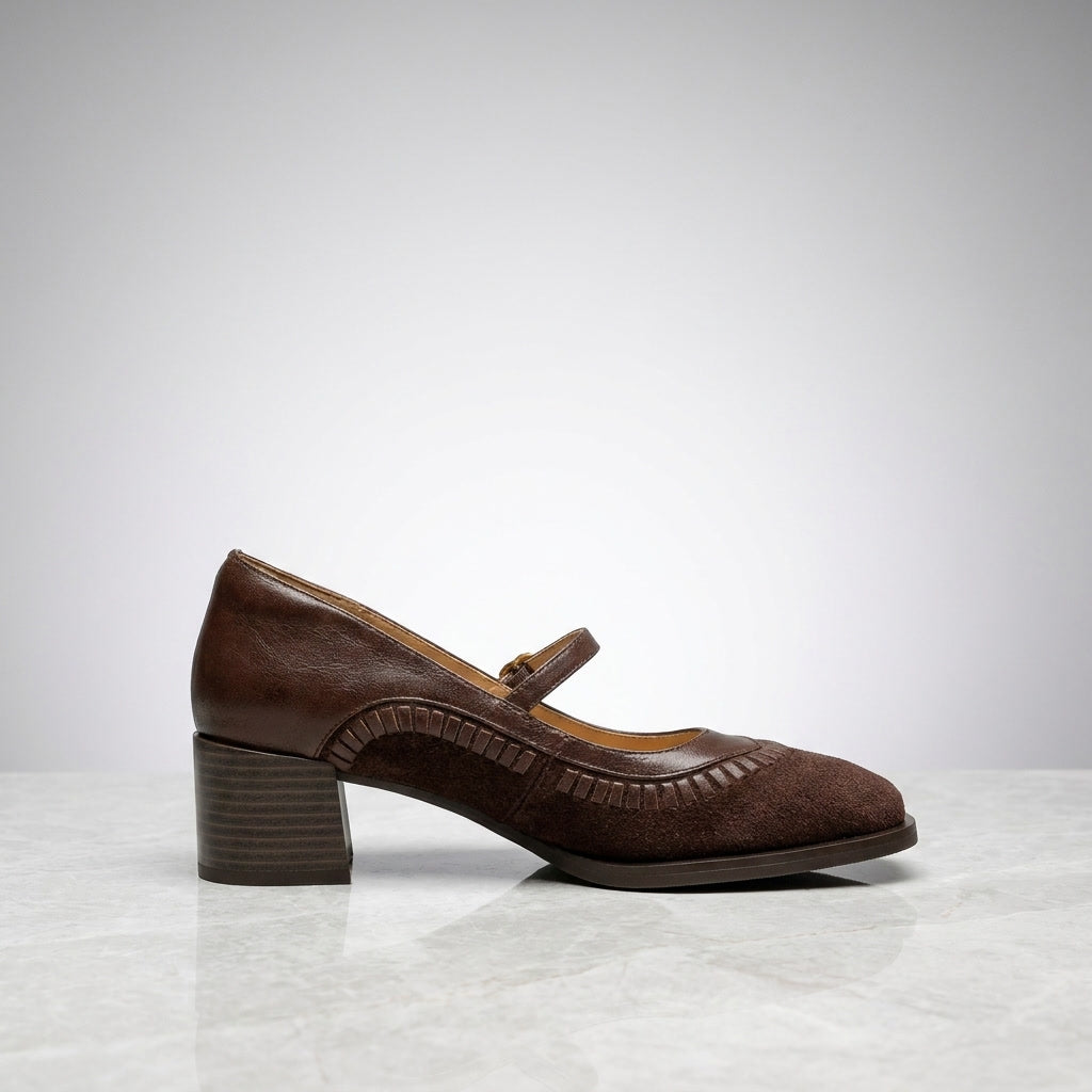 Chieti Buckle Mary Janes — Brown, alt studio