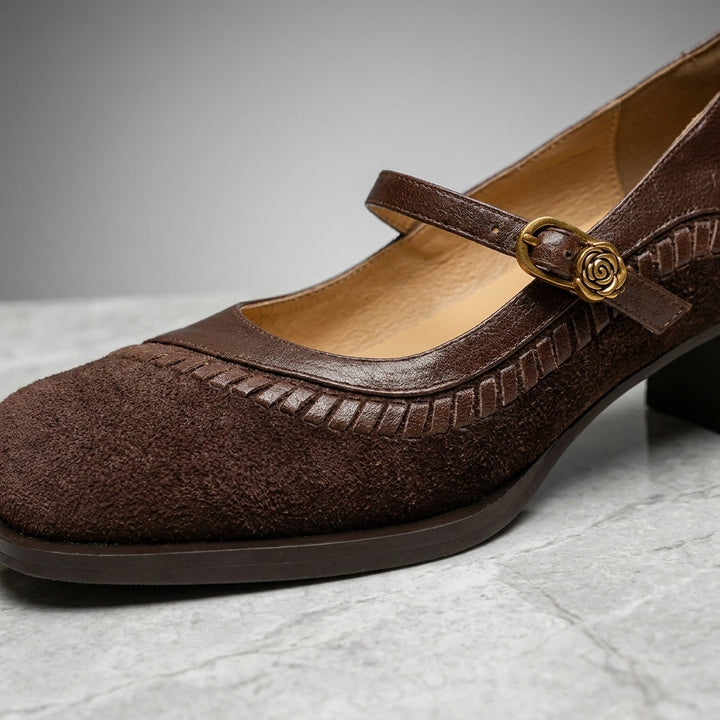Chieti Buckle Mary Janes — Brown, detail