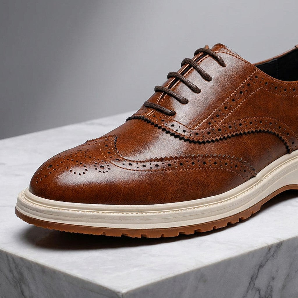 Brescia Brogue Sneakers — Brown, DETAIL