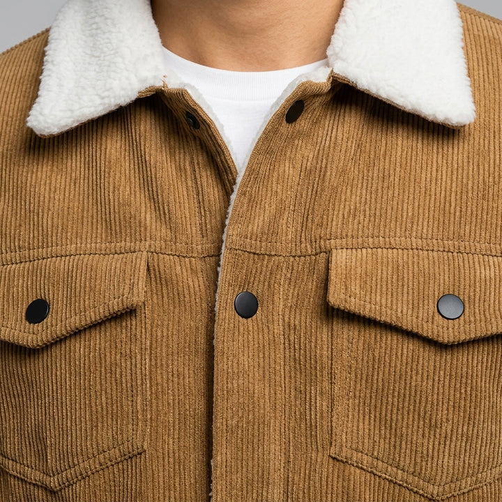 Rockwell Corduroy Jacket — Brown, studio construction detail