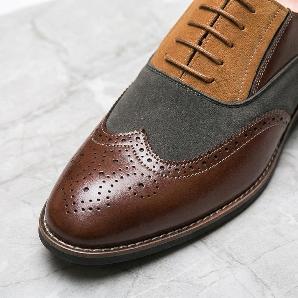 Vercelli Wingtip Oxfords — Brown, detail