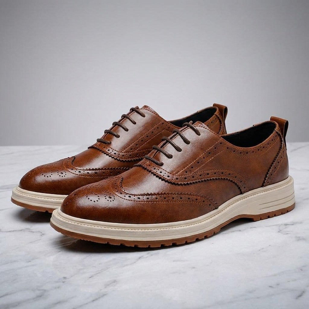 Brescia Brogue Sneakers — Brown, HERO_STUDIO