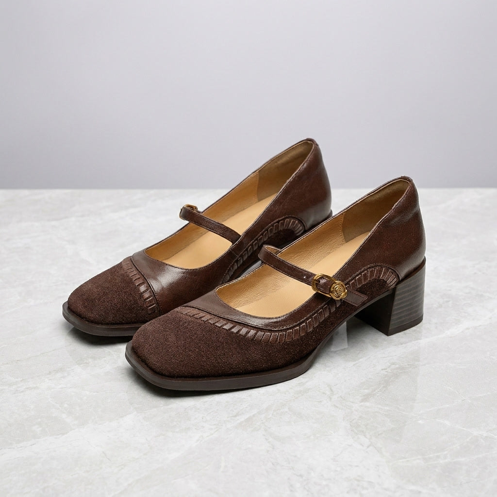 Chieti Buckle Mary Janes — Brown, hero studio