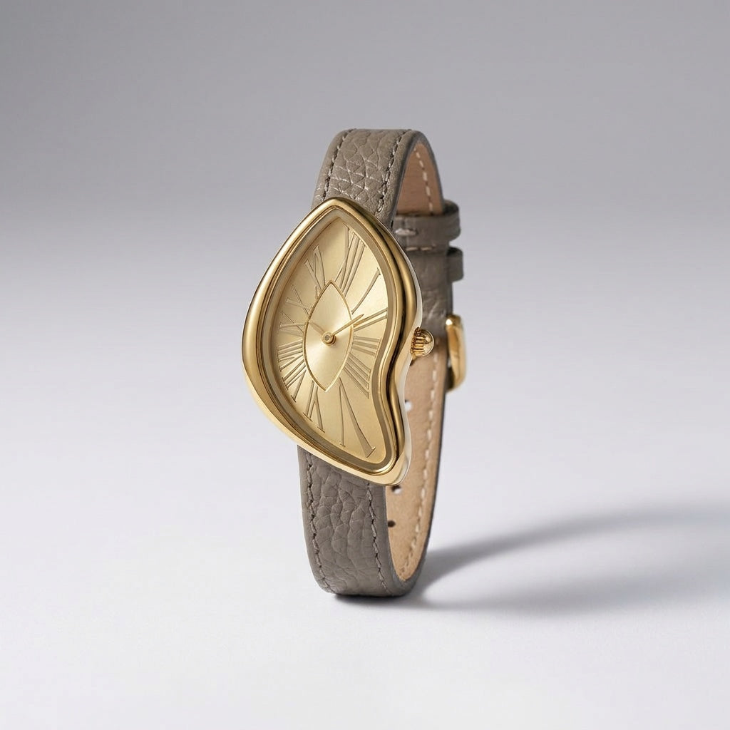 Basel Twisted Watch — Grey, three-quarter studio view