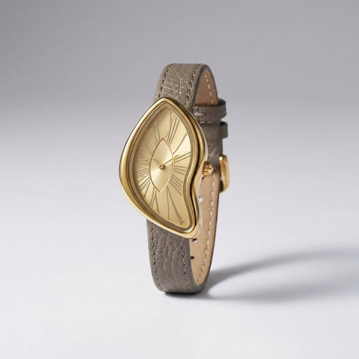 Basel Twisted Watch — Grey, three-quarter studio view