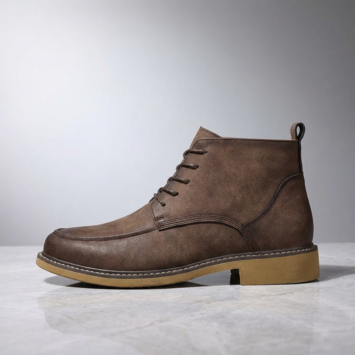Belluno Leather Boots — Coffee, side profile