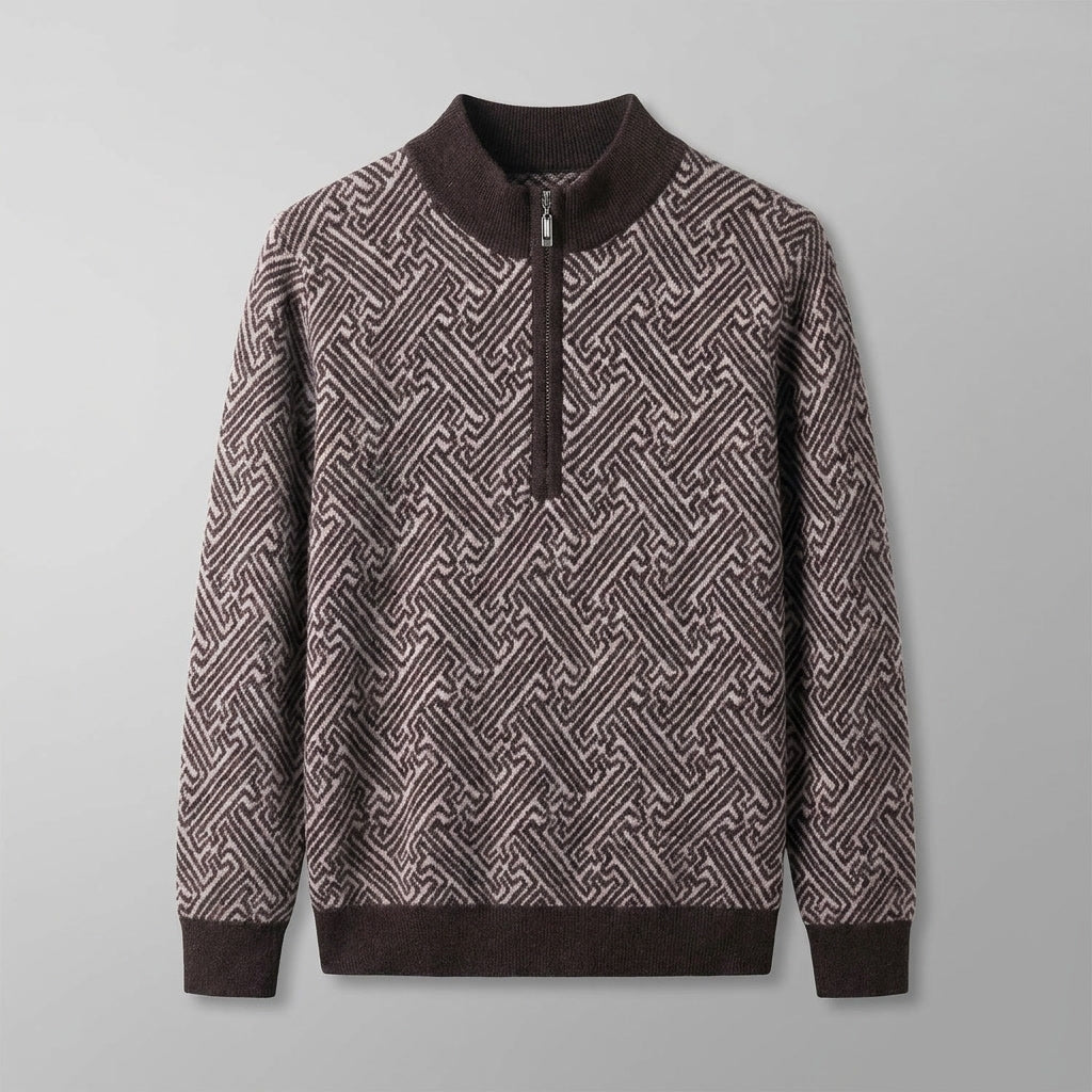 Biella Merino Sweater — Coffee, flat lay front