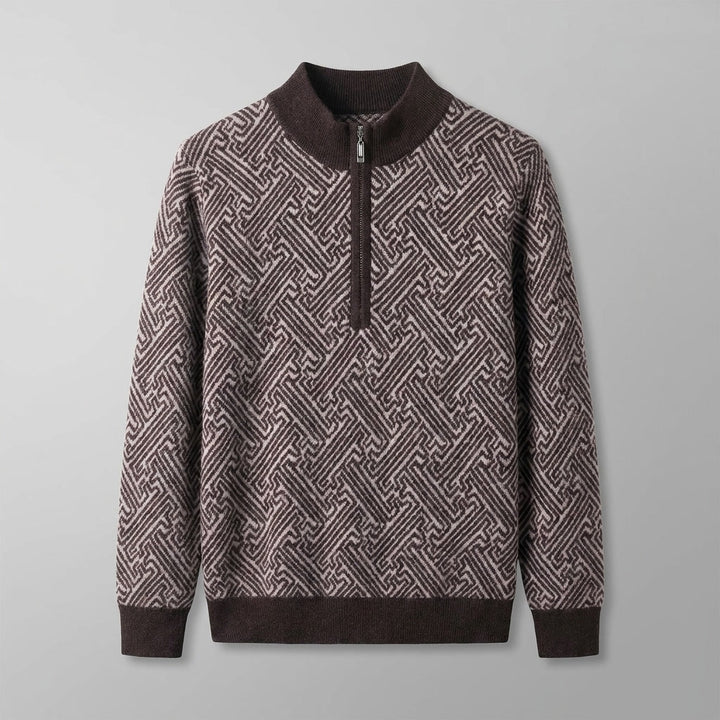 Biella Merino Sweater — Coffee, flat lay front