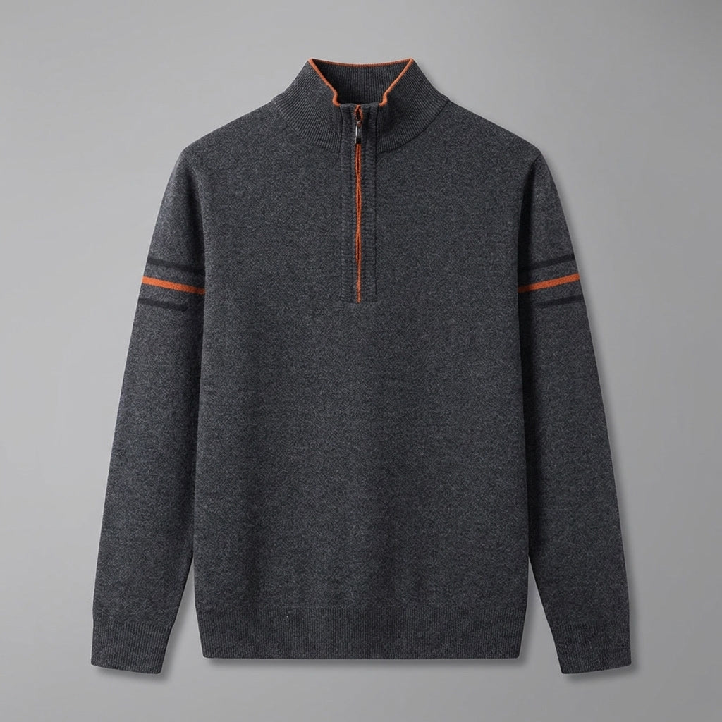 Anzio Colorblock Sweater — Dark Grey, flat lay front