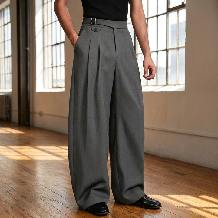 Mantua Pleated Trousers — Dark Grey, LIFESTYLE_DETAIL