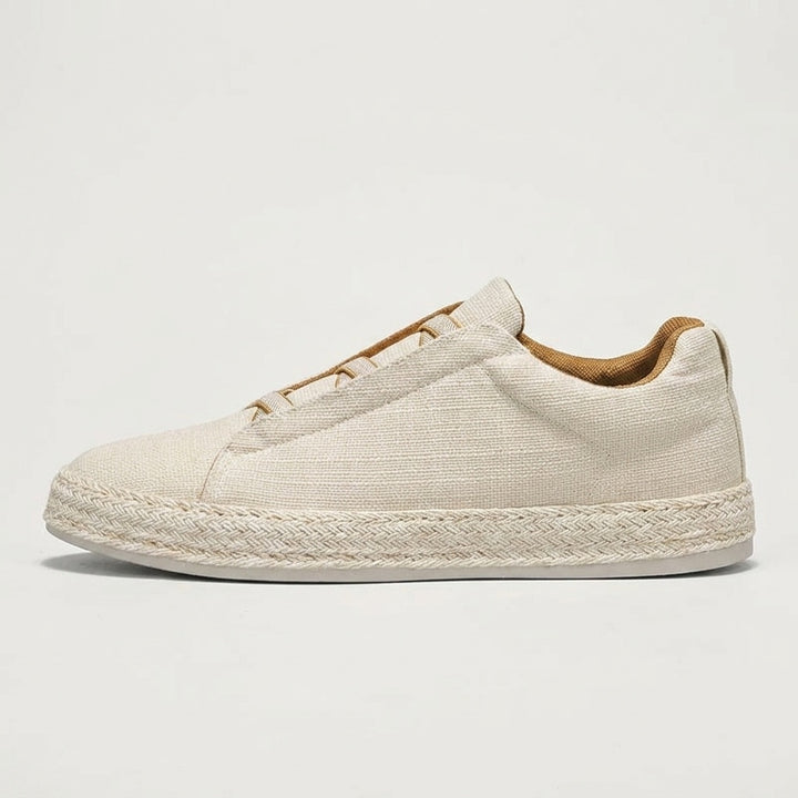 Elba Espadrille Sneakers — Cream, side profile