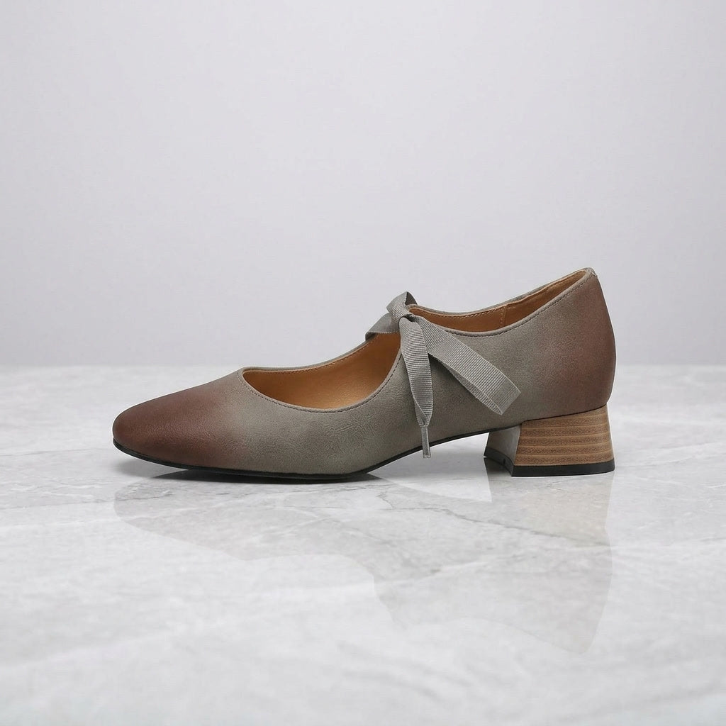 Nemi Square Mary Janes — Gray, side profile