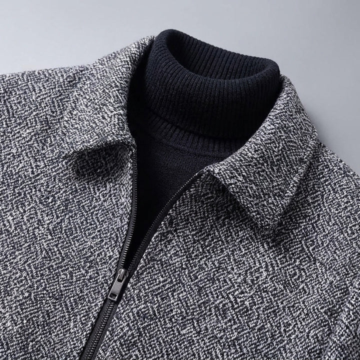 Bolzano Wool-Blend Jacket — Gray, studio construction detail