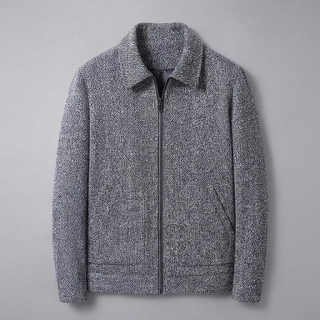Bolzano Wool-Blend Jacket — Gray, flat lay front