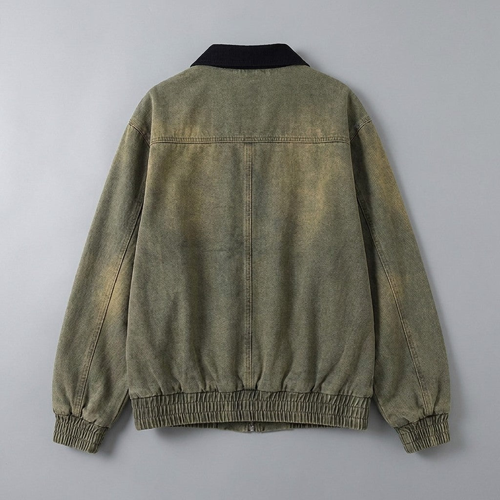 Brindisi Cotton Jacket — Green, FLAT_LAY_BACK