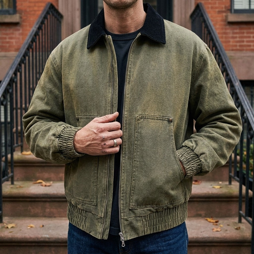 Brindisi Cotton Jacket — Green, LIFESTYLE_DETAIL