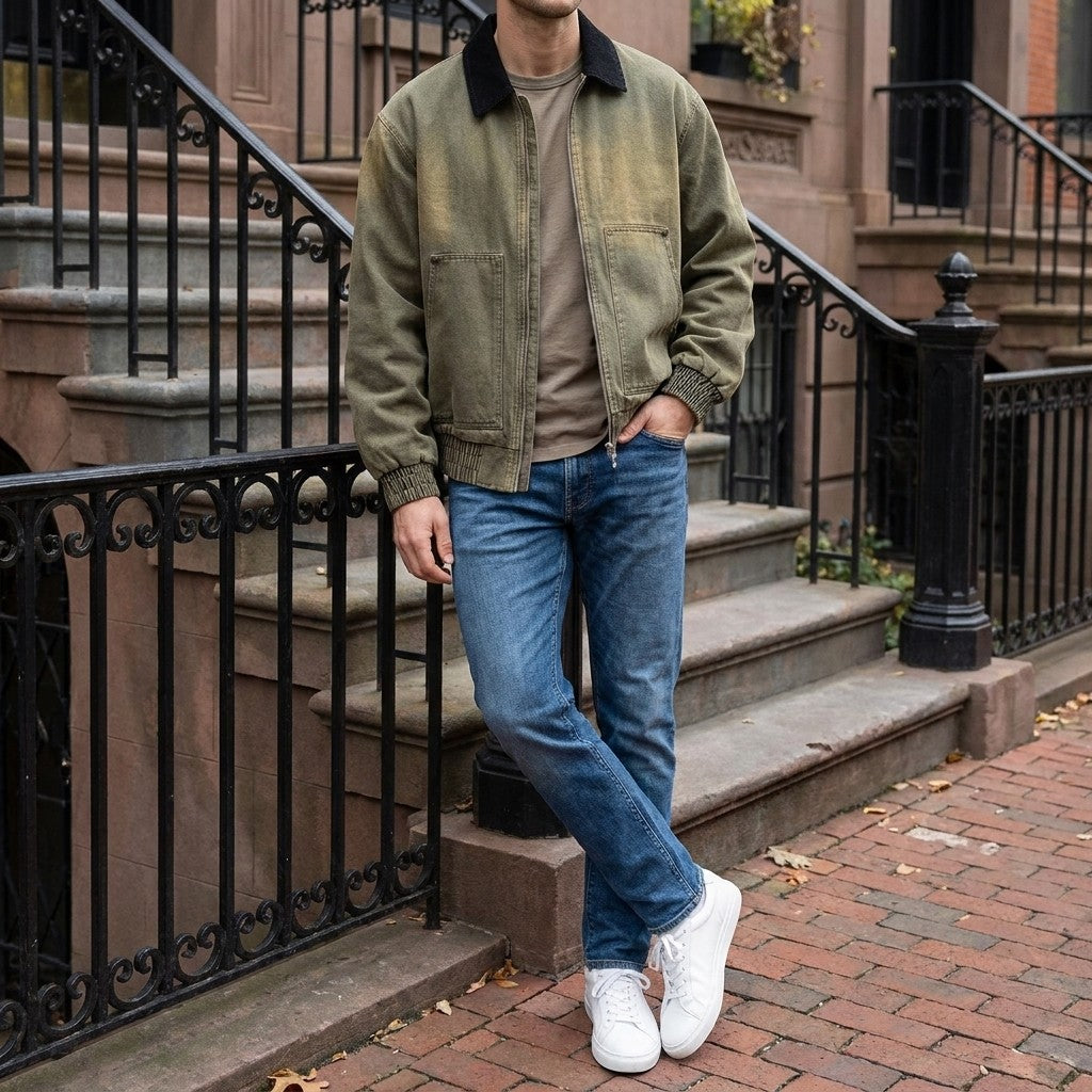 Brindisi Cotton Jacket — Green, LIFESTYLE_OUTFIT