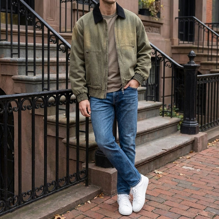 Brindisi Cotton Jacket — Green, LIFESTYLE_OUTFIT