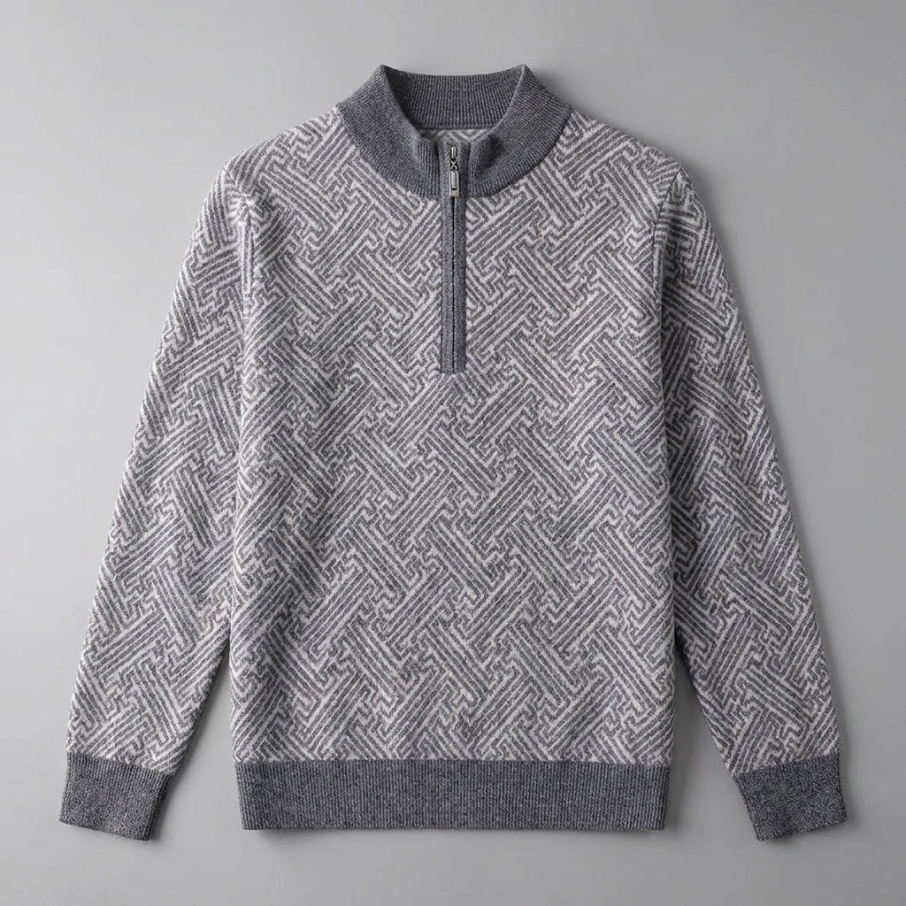 Biella Merino Sweater — Grey, flat lay front