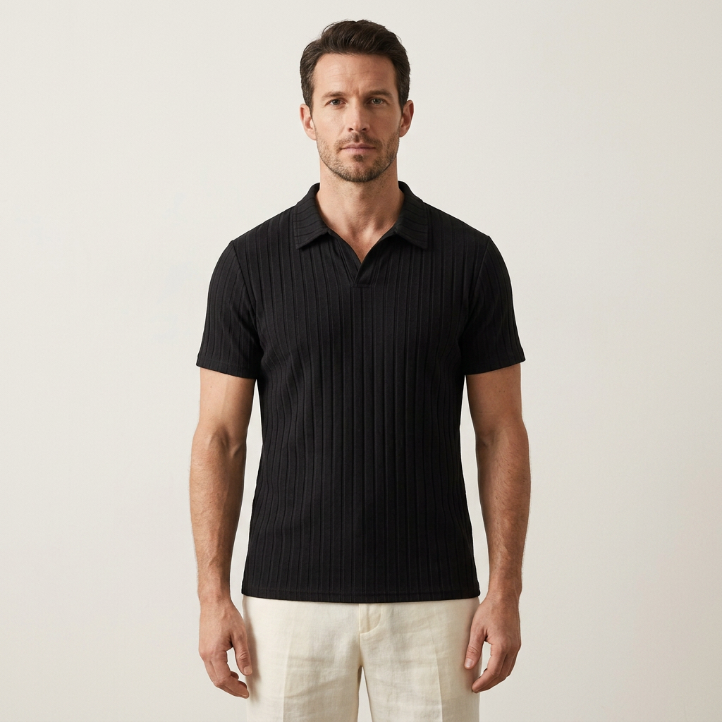 Procida Ribbed Knit Polo