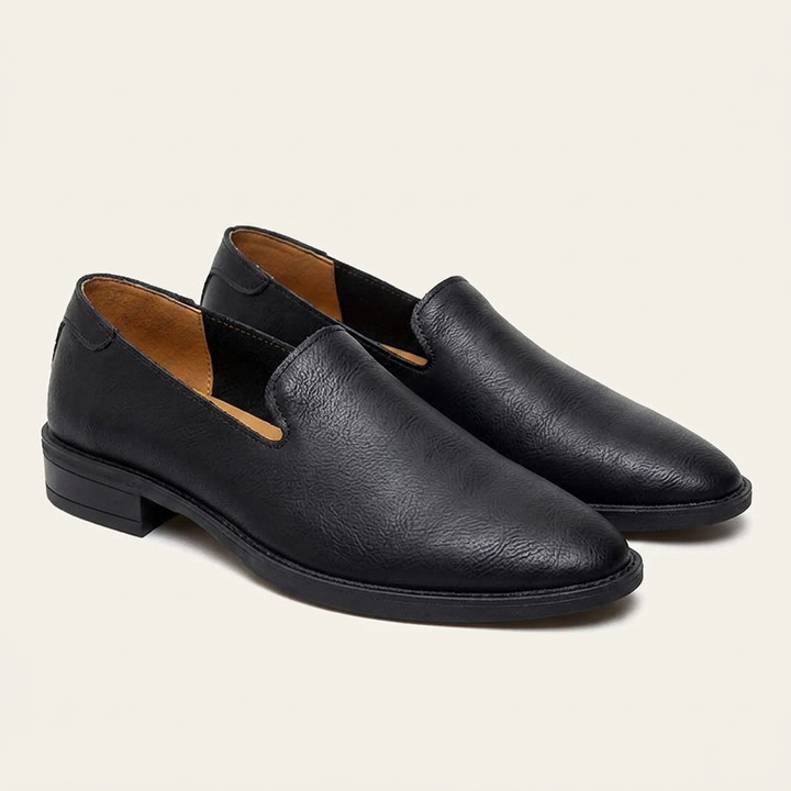 Trani Pointed Loafers — Black