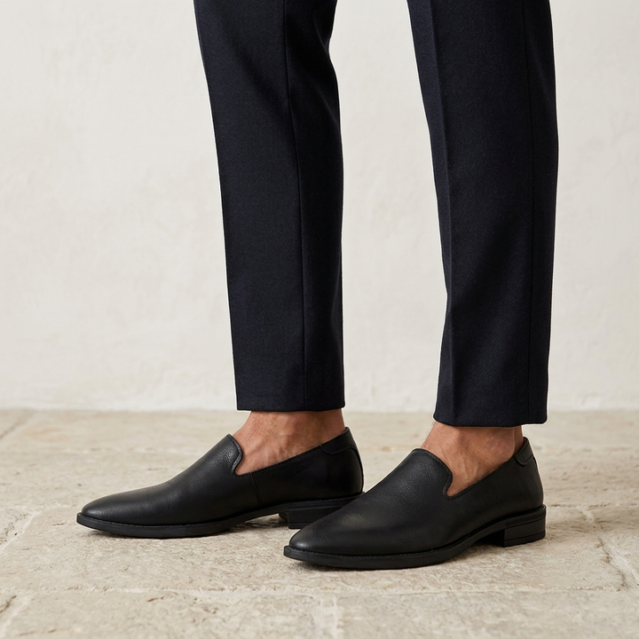 Trani Pointed Loafers — Black