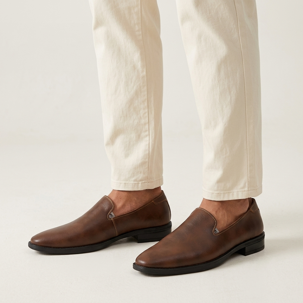 Trani Pointed Loafers — Brown