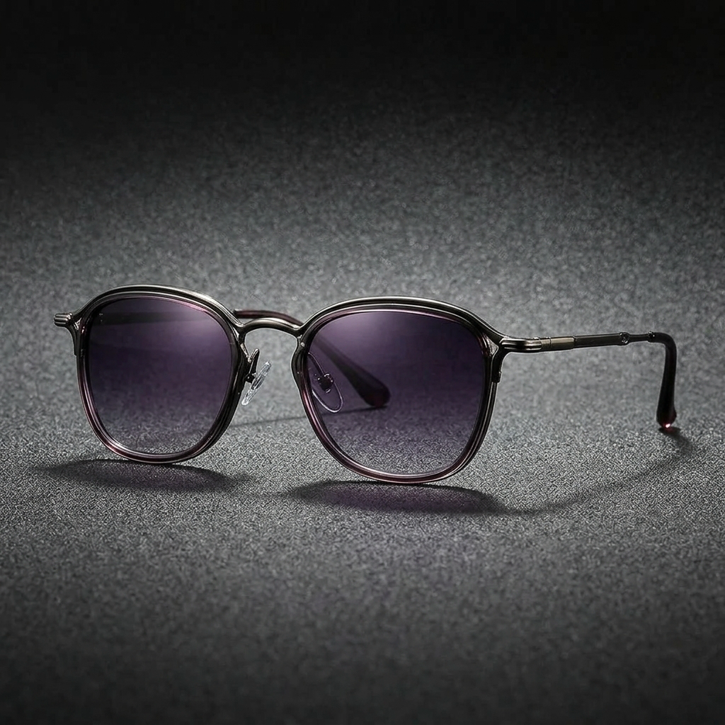 Sperlonga Metal Sunglasses — Gunmetal, three-quarter studio view