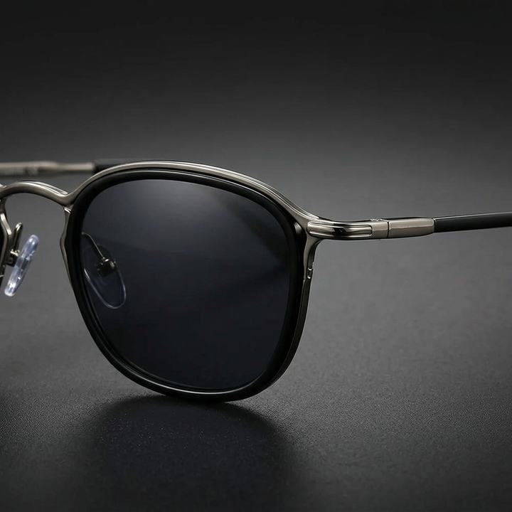 Sperlonga Metal Sunglasses — Black Silver, frame detail