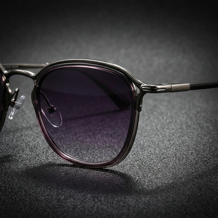 Sperlonga Metal Sunglasses — Gunmetal, frame detail