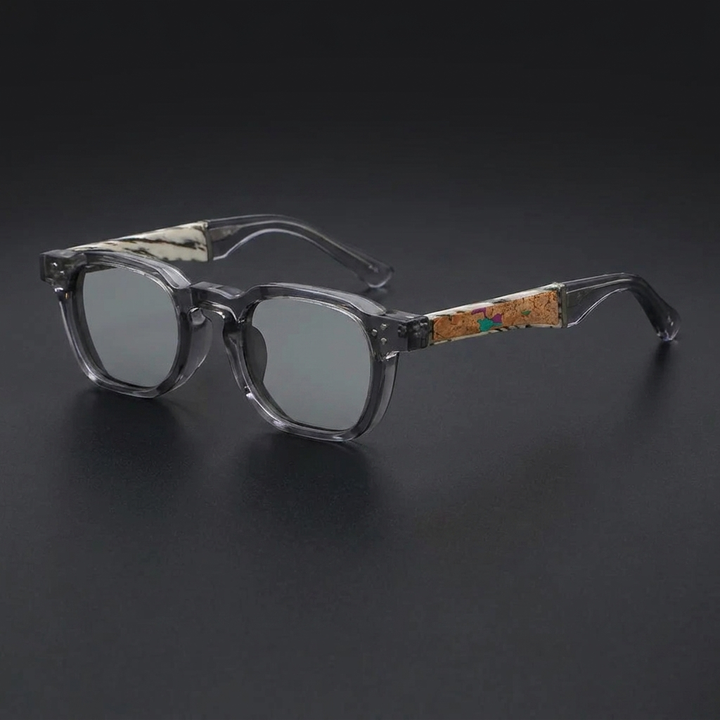 Pizzo Cork Sunglasses — Grey, three-quarter studio view