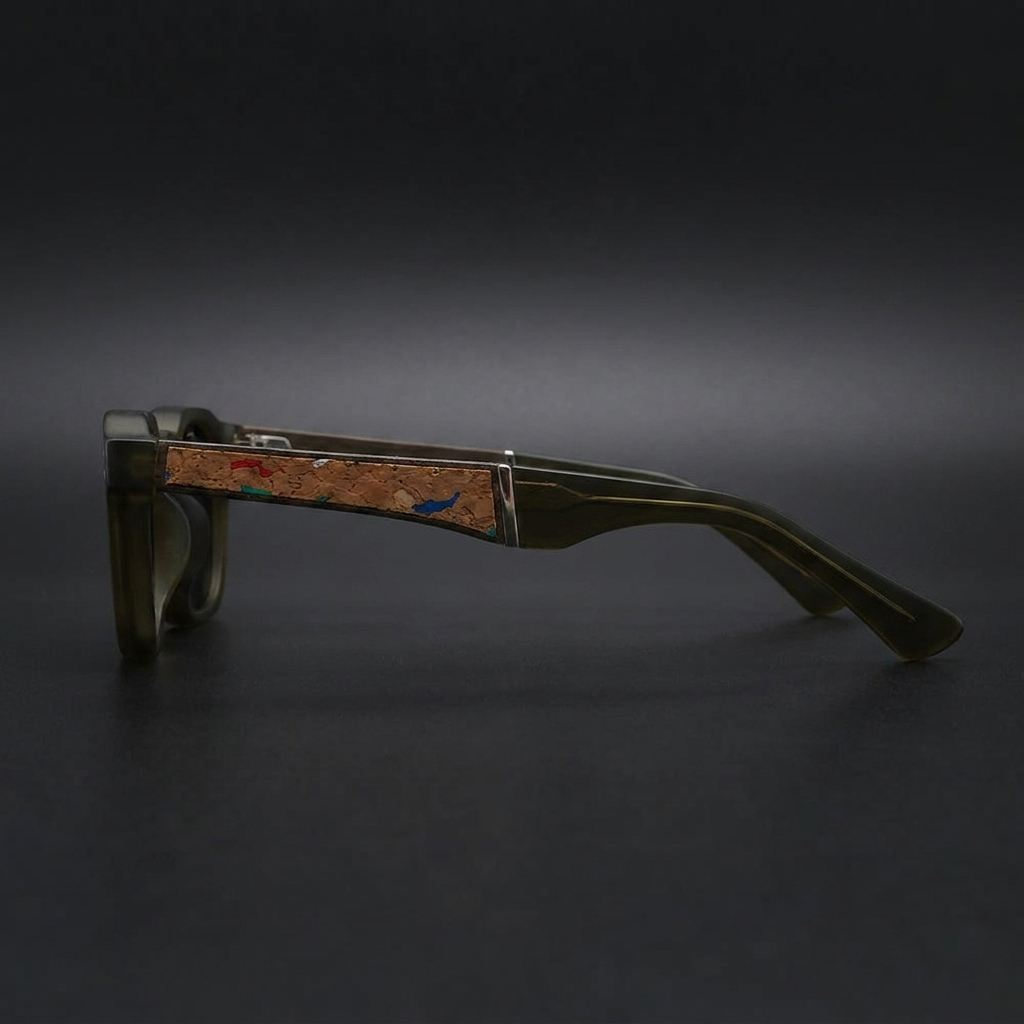 Pizzo Cork Sunglasses — Olive, side profile