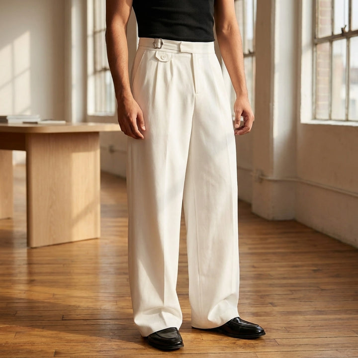 Mantua Pleated Trousers — Ivory, LIFESTYLE_HERO