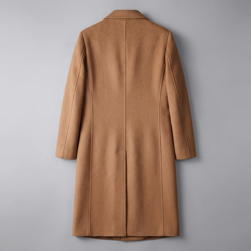 Fermo Wool-Blend Overcoat — Khaki, flat lay back