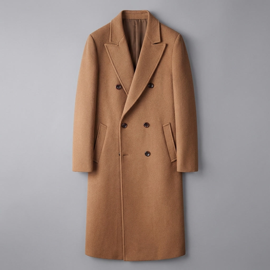 Fermo Wool-Blend Overcoat — Khaki, flat lay front