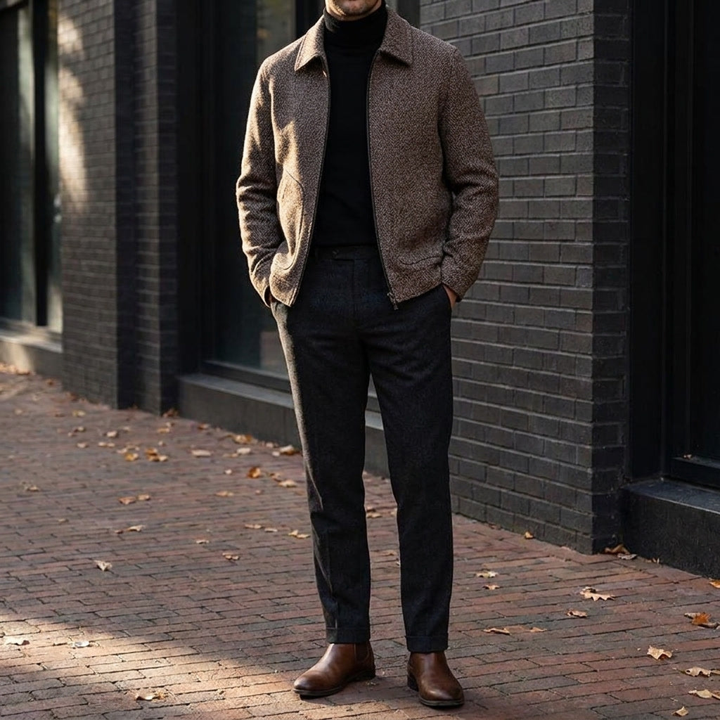 Bolzano Wool-Blend Jacket — Khaki, lifestyle close crop