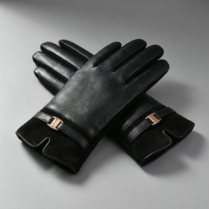 Malcesine Slim Gloves — Black, pair studio view