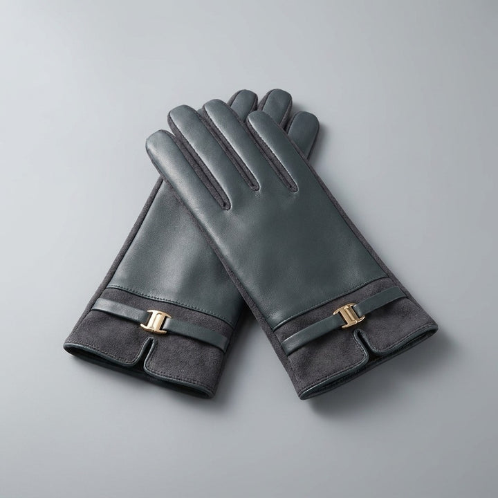 Malcesine Slim Gloves — Charcoal, pair studio view