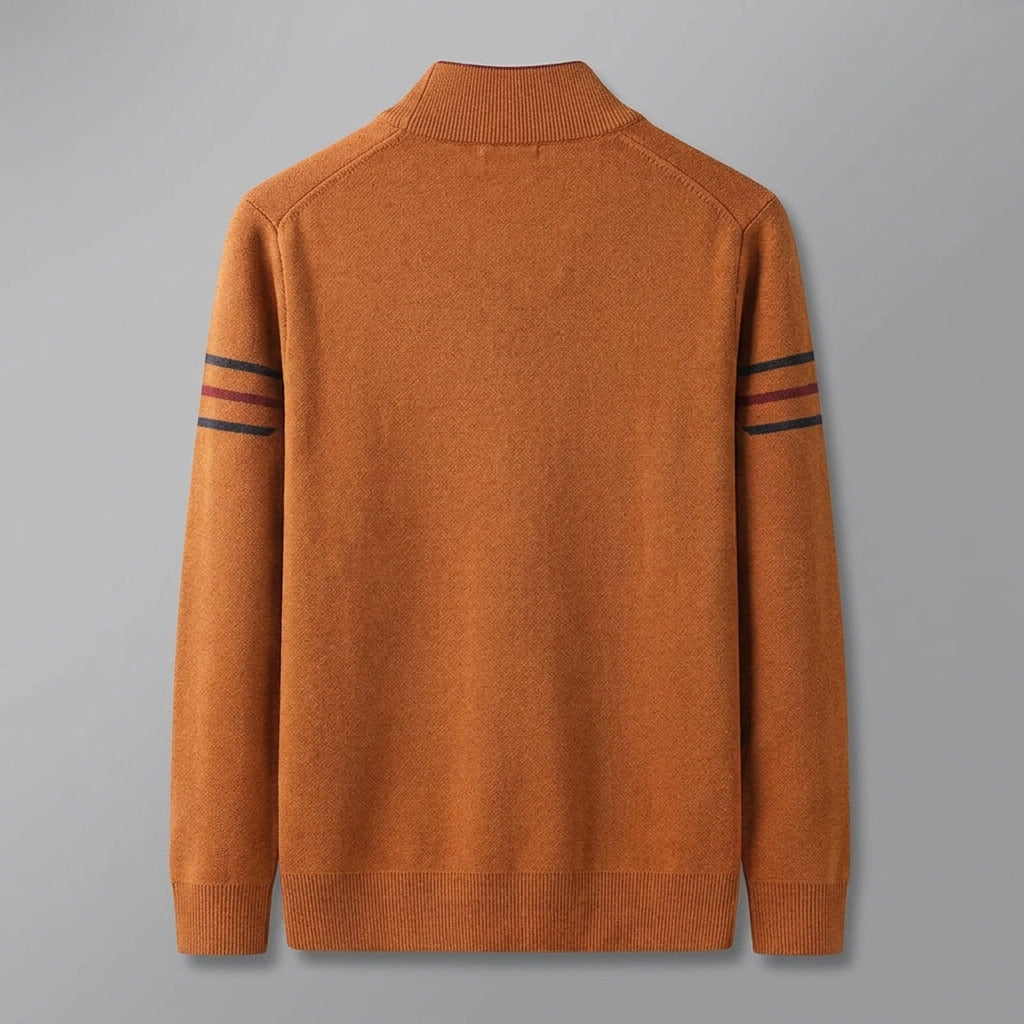Anzio Colorblock Sweater — Orange, flat lay back