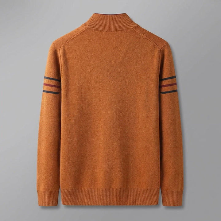 Anzio Colorblock Sweater — Orange, flat lay back