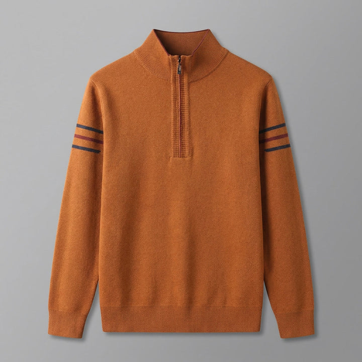 Anzio Colorblock Sweater — Orange, flat lay front