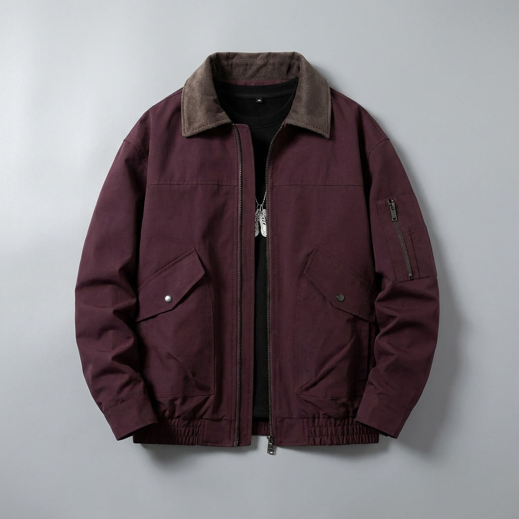 Orbetello Workwear Jacket — Red, flat lay front